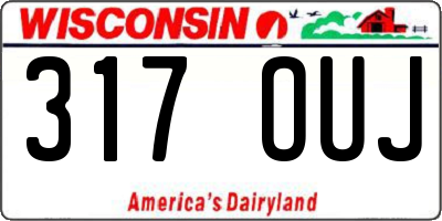 WI license plate 317OUJ