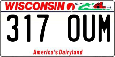 WI license plate 317OUM