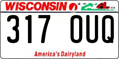 WI license plate 317OUQ