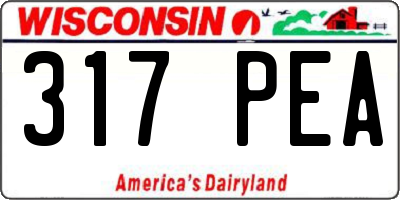 WI license plate 317PEA