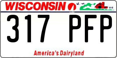 WI license plate 317PFP