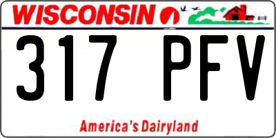 WI license plate 317PFV