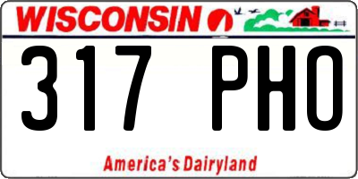 WI license plate 317PHO