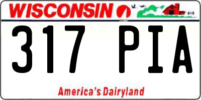 WI license plate 317PIA