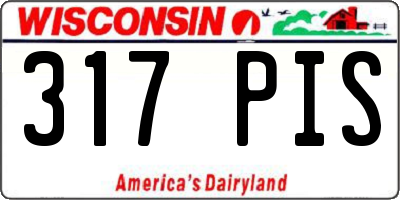 WI license plate 317PIS