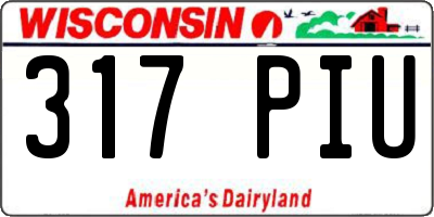 WI license plate 317PIU