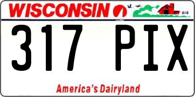 WI license plate 317PIX