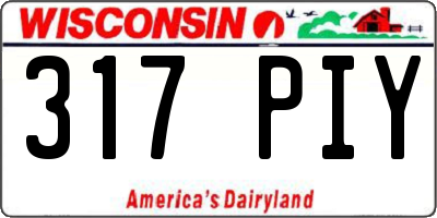 WI license plate 317PIY
