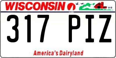 WI license plate 317PIZ