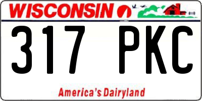 WI license plate 317PKC