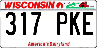 WI license plate 317PKE