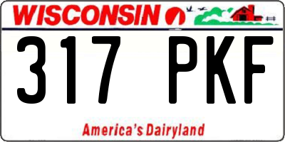 WI license plate 317PKF