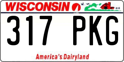 WI license plate 317PKG