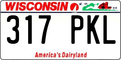WI license plate 317PKL