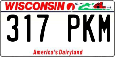 WI license plate 317PKM