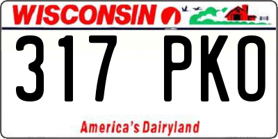 WI license plate 317PKO