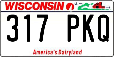 WI license plate 317PKQ