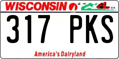 WI license plate 317PKS