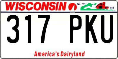 WI license plate 317PKU