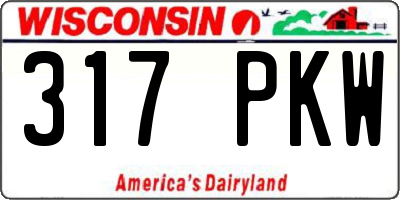 WI license plate 317PKW