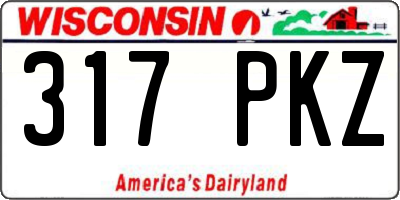 WI license plate 317PKZ
