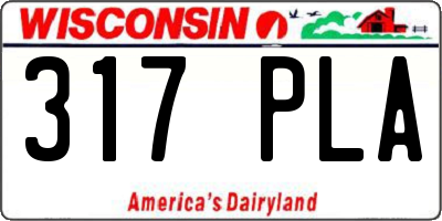 WI license plate 317PLA