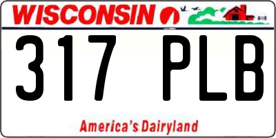 WI license plate 317PLB