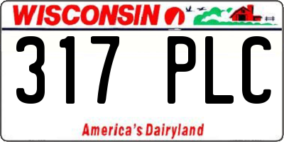 WI license plate 317PLC