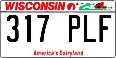 WI license plate 317PLF