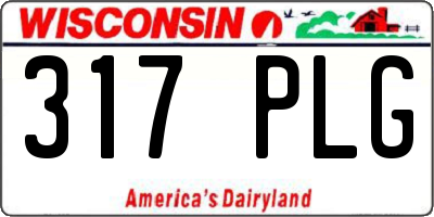 WI license plate 317PLG