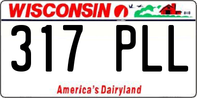 WI license plate 317PLL