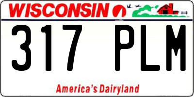 WI license plate 317PLM