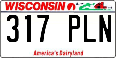 WI license plate 317PLN