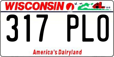 WI license plate 317PLO