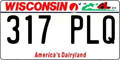 WI license plate 317PLQ