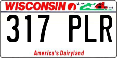 WI license plate 317PLR