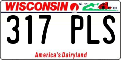 WI license plate 317PLS