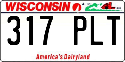 WI license plate 317PLT