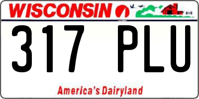 WI license plate 317PLU