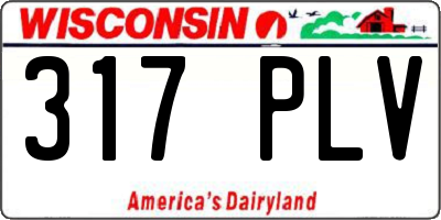 WI license plate 317PLV