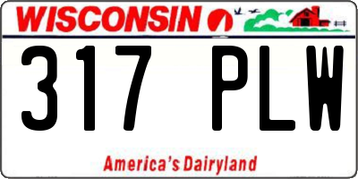 WI license plate 317PLW