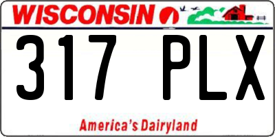 WI license plate 317PLX