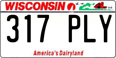 WI license plate 317PLY