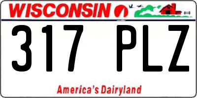 WI license plate 317PLZ
