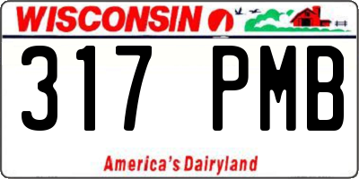 WI license plate 317PMB