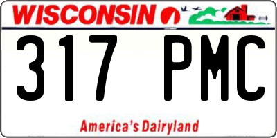 WI license plate 317PMC