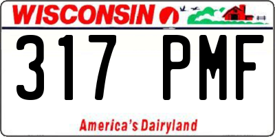 WI license plate 317PMF