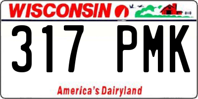 WI license plate 317PMK