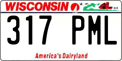WI license plate 317PML