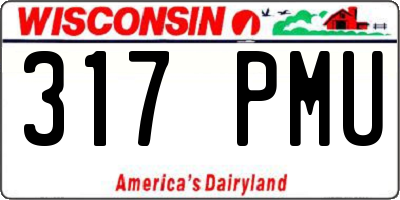 WI license plate 317PMU